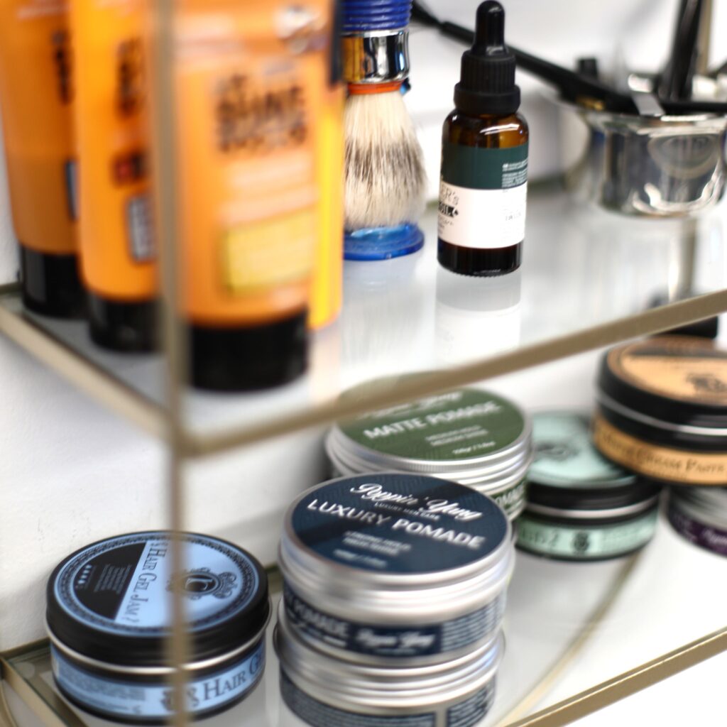 Products for men's grooming.